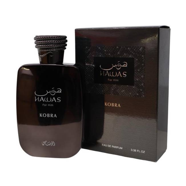 Rasasi Hawas Kobra bottle and box
