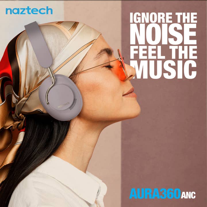 Aura 360 ANC headphones, side view