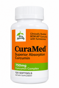 Terry Naturally CuraMed Superior Absorption Curcumin Complex 750mg, BCM-95 Curcumin with Turmerones, 120 Softgels.