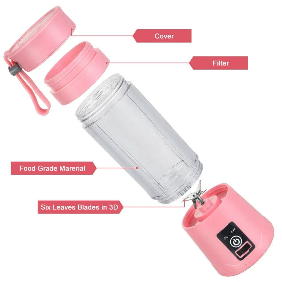Portable blender bottle, blades